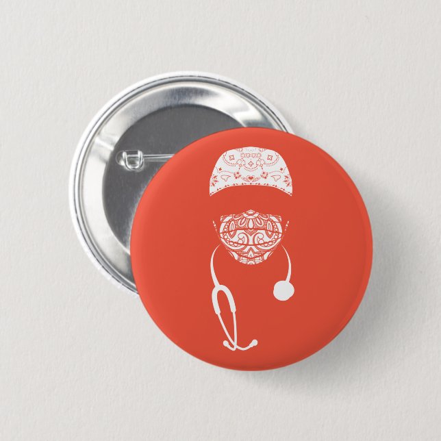 Schaltfläche Paisley-Maske Button (Vorne & Hinten)