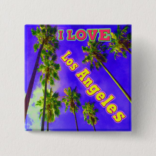 Schaltfläche "Palm Sky: I LIEBE Los Angeles 1" Button (Vorderseite)