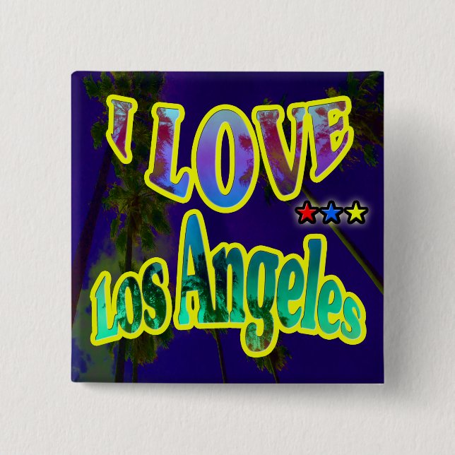 Schaltfläche "Palm Sky: I LIEBE Los Angeles 4" Button (Vorderseite)