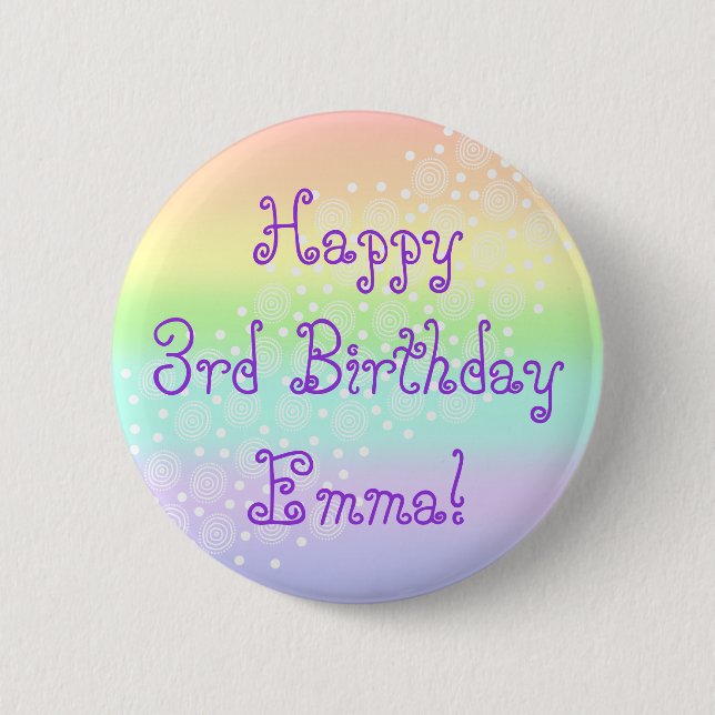 Schaltfläche "Pastell-Regenbogenkreise" Button (Vorderseite)
