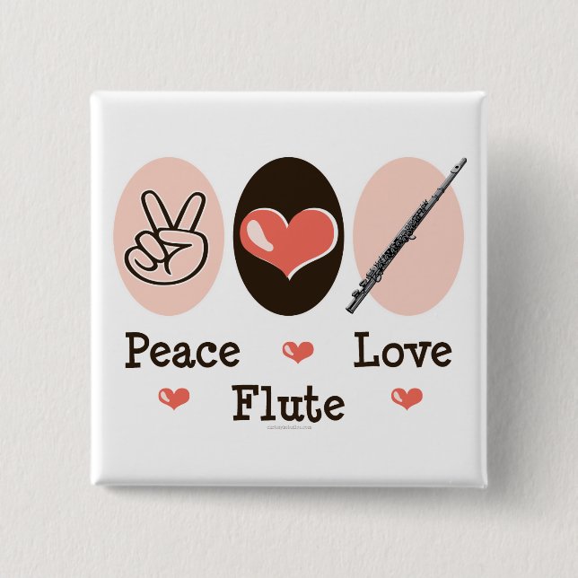 Schaltfläche "Peace Liebe Flute" Button (Vorderseite)
