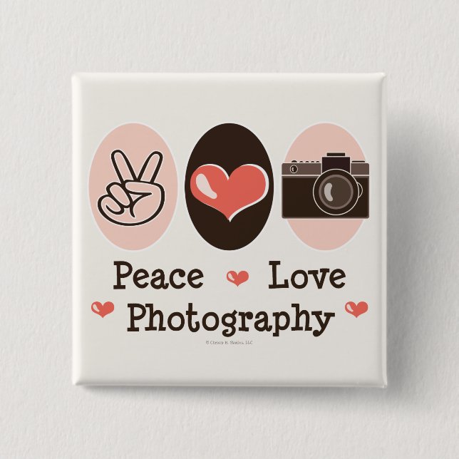 Schaltfläche "Peace Liebe Fotokamera" Button (Vorderseite)