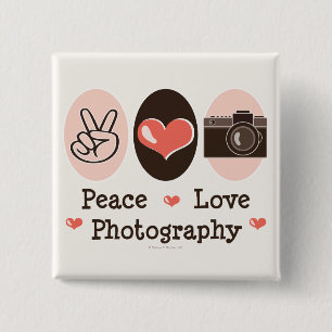 Schaltfläche "Peace Liebe Fotokamera" Button