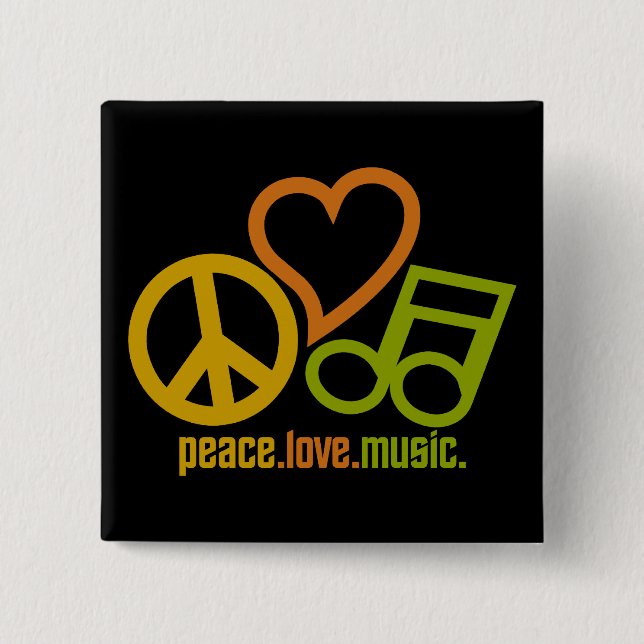 Schaltfläche "Peace Liebe Music" Button (Vorderseite)