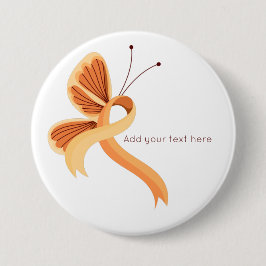 Schaltfläche "Peach Awareness Ribbon Butterfly" Button