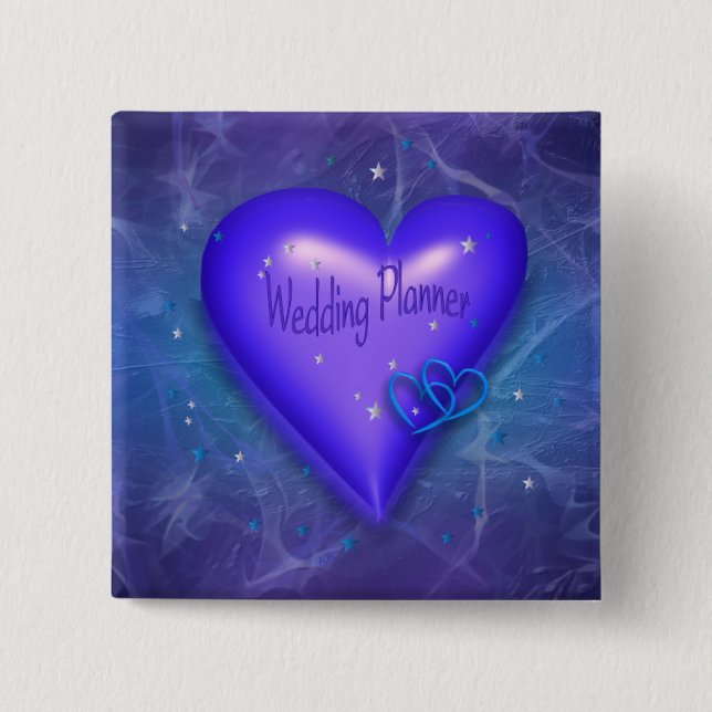 Schaltfläche "Periwinkle Lila & Aqua Wedding Plann Button (Vorderseite)