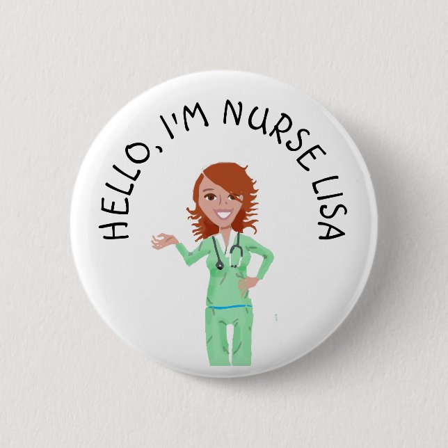 Schaltfläche "personalisiert Hello Im Nurse" (Name Button (Vorderseite)