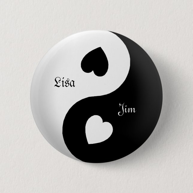 Schaltfläche "personalisiert Yin Yang Liebe" Button (Vorderseite)