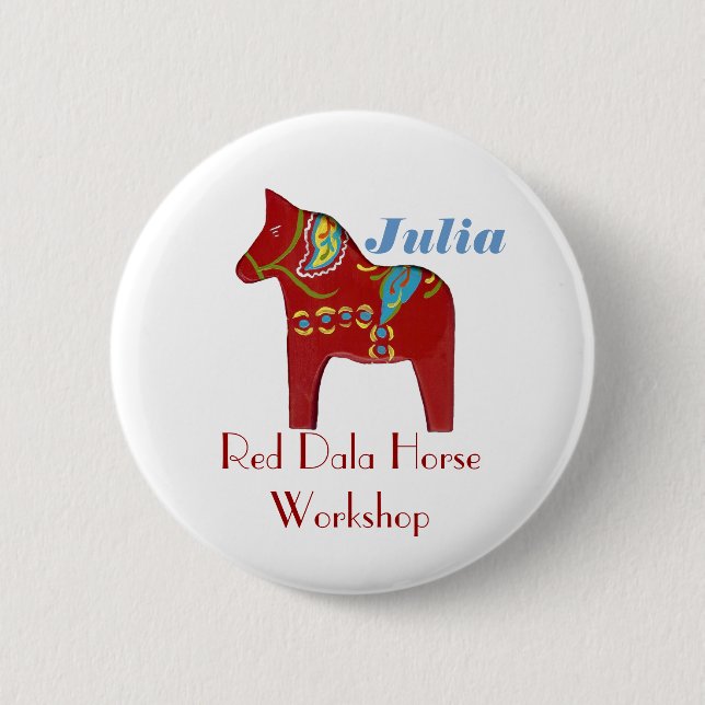 Schaltfläche "Personalisierter Name des Dala Pferd Button (Vorderseite)