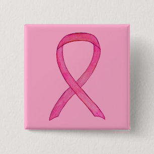 Schaltfläche "Pink Awareness Ribbon Custom Art But Button
