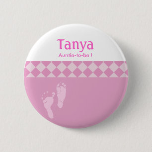 Schaltfläche "Pink Baby Feet Baby Shootname" Button