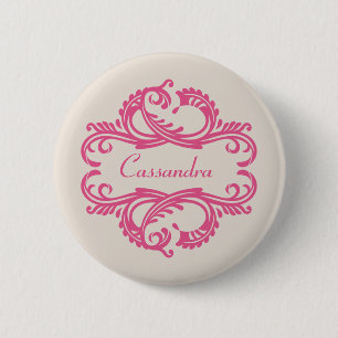 Schaltfläche "Pink Chic Damask" Button