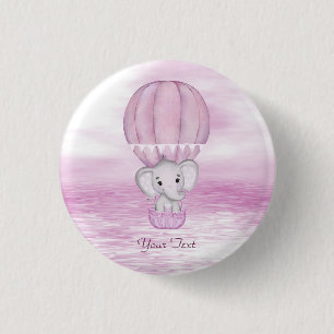 Schaltfläche "Pink Elephant Hot Air Balloon" Button