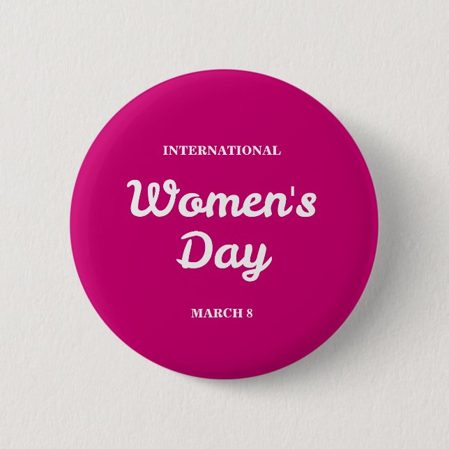 Schaltfläche "Pink International Women's Day Typog Button (Vorderseite)