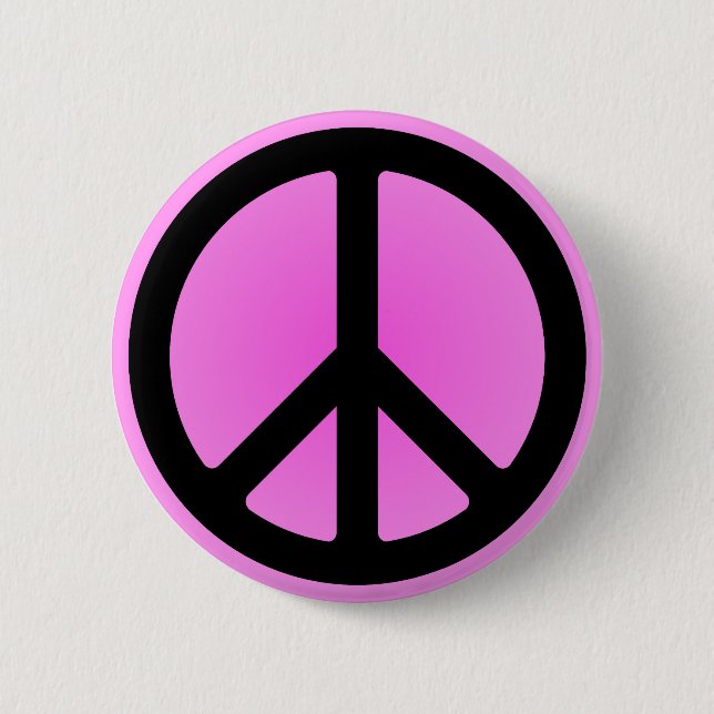 Schaltfläche Pink Peace Symbol Button (Vorderseite)