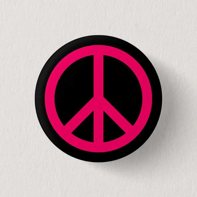 Schaltfläche Pink Peace Symbol Button (Vorderseite)