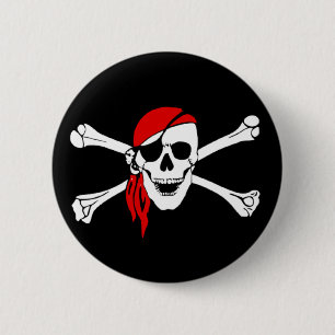 Schaltfläche "Piratenschädel und Knochen" Button