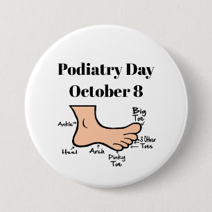 Schaltfläche "Podiatry Day Funny Foot Diagramm" Button
