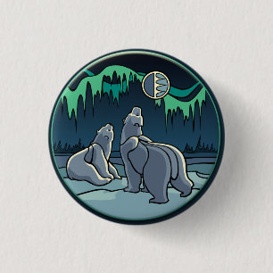 Schaltfläche "Polar Bear & Cub" / Button Wildlife