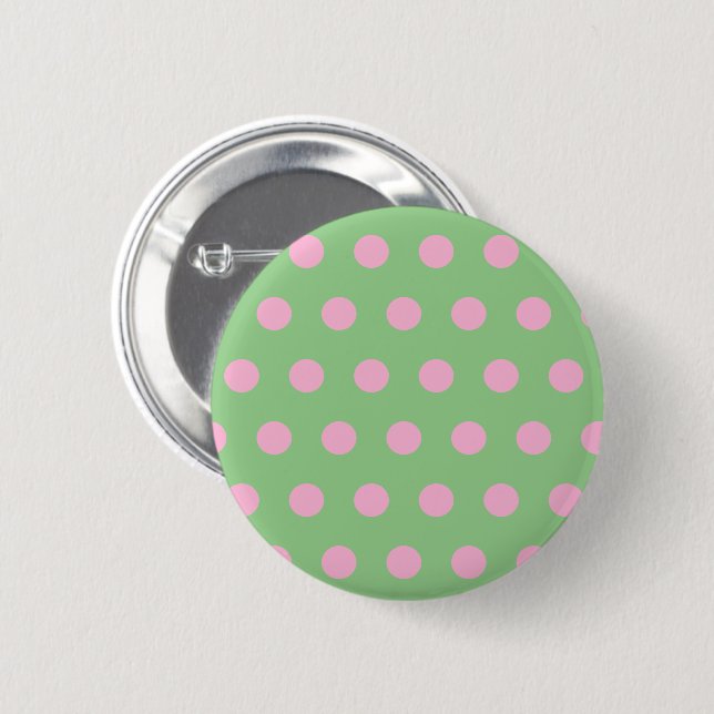 Schaltfläche Polka Dot (Seite Grün und Pastellrosa Button (Vorne & Hinten)