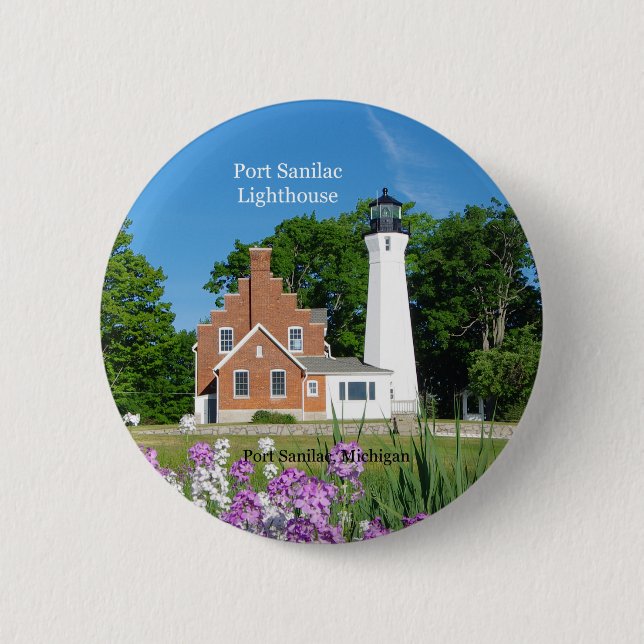 Schaltfläche Port Sanilac Lighthouse Button (Vorderseite)