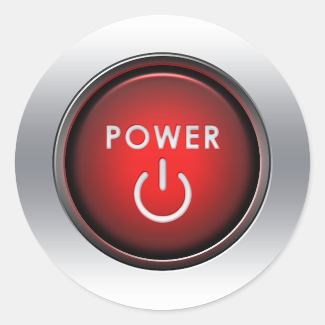Schaltfläche Power Runder Aufkleber (Vorderseite)