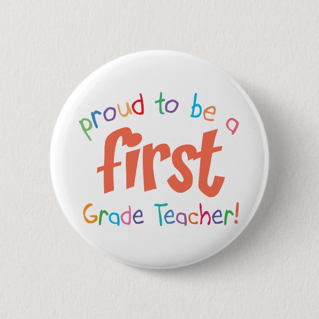Schaltfläche "Proud First Grade Teacher" Button (Vorderseite)