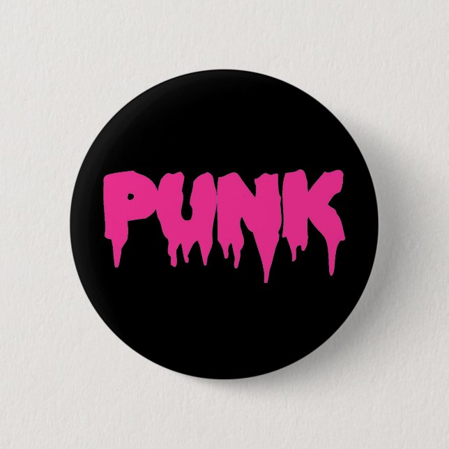 Schaltfläche "Punk" Pink-Tropfen-Schriftart Button (Vorderseite)