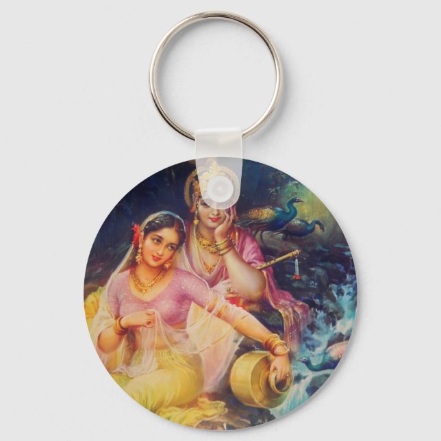 Schaltfläche Radha und Krishna Schlüsselanhänger (Vorderseite)