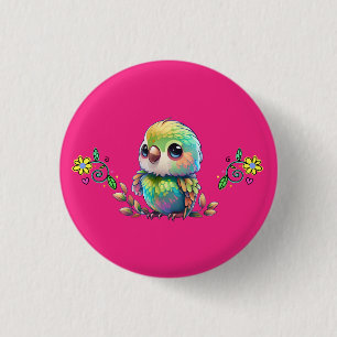 Schaltfläche "Rainbow Bird & Blume" Button