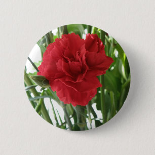 Schaltfläche Red Carnation Blume Button