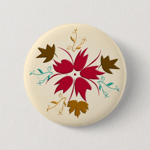 Schaltfläche Red Christmas Blume Button