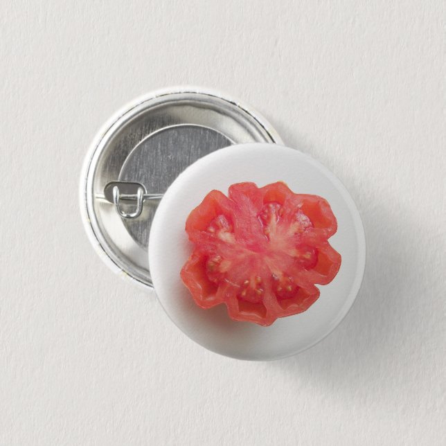 Schaltfläche Red Heirloom Tomato Slice Button (Vorne & Hinten)