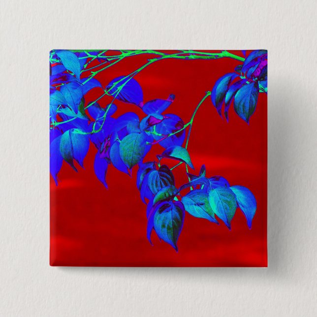 Schaltfläche Red Sky Blue Blätter Button (Vorderseite)
