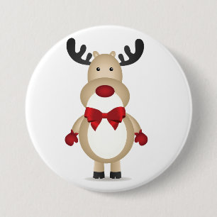 Schaltfläche "Rentier Tragen der Red Bow-Krawatte" Button