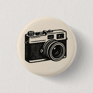 Schaltfläche "Retro Camera" - Vintages Abzeichen Button