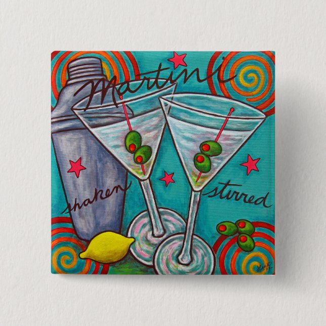 Schaltfläche Retro Martini Button (Vorderseite)