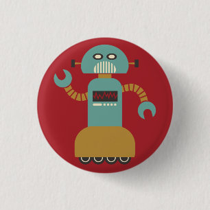 Schaltfläche "Retro Roller Robot"-Flair Button