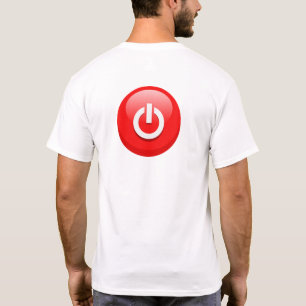 Schaltfläche "Riesenroter Power" T-Shirt