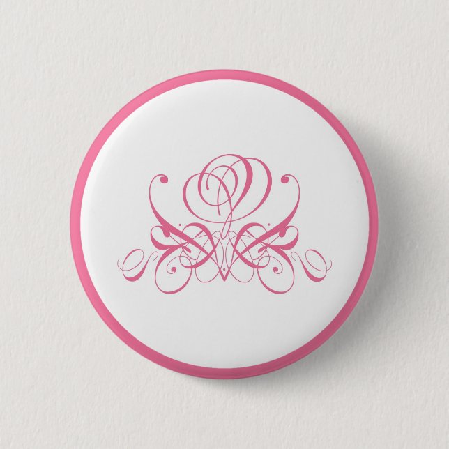 Schaltfläche Rosa Designer Button (Vorderseite)