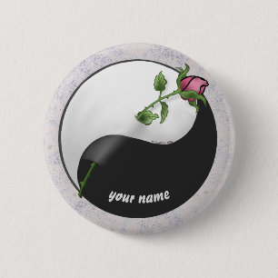 Schaltfläche Rose Yin Yang Wedding, Button