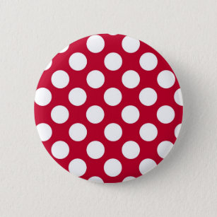 Schaltfläche Rote und weiße Punkte Button