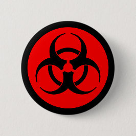 Schaltfläche Rotes und Schwarzes Biogefährdung Button