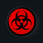 Schaltfläche Rotes und Schwarzes Biogefährdung Button<br><div class="desc">Button der Schaltfläche mit der Schaltfläche Rote und Schwarze Biogefährdung.</div>