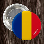 Schaltfläche Rumänien, patriotische rumänische Fla Button<br><div class="desc">Buttons: Rumänien & Rumänische Flagge - Liebe meines Landes,  Reise,  Urlaub,  Nationalpatrioten / Sportfans</div>