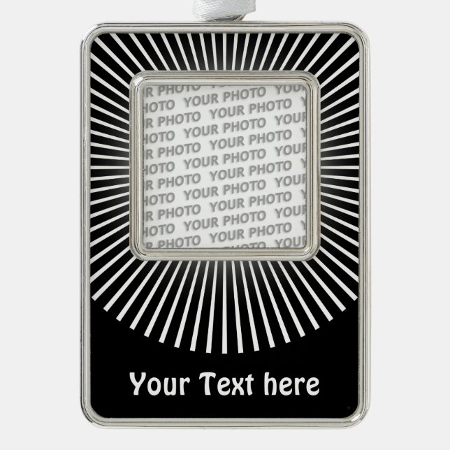 SCHALTFLÄCHE RUNDE Weiß + Foto & Text Rahmen-Ornament Silber (Vorderseite)