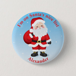 Schaltfläche Santa Claus   Ich bin auf der Liste d Button
