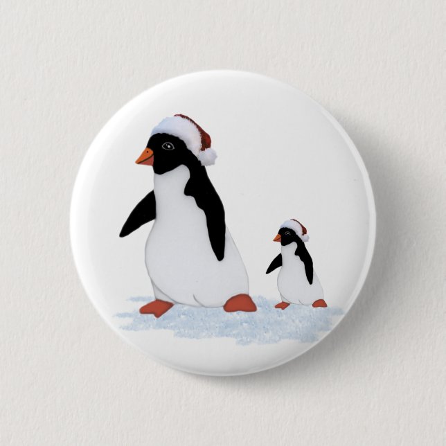 Schaltfläche Santa Penguins Button (Vorderseite)