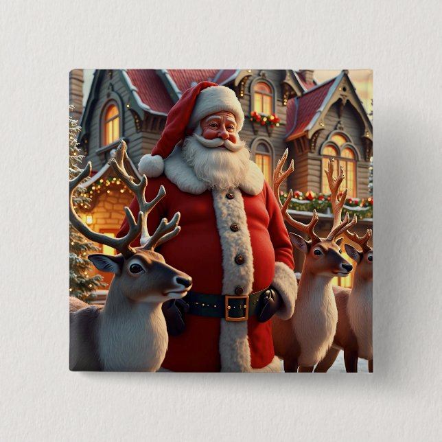 Schaltfläche Santa und Reindeke Button (Vorderseite)