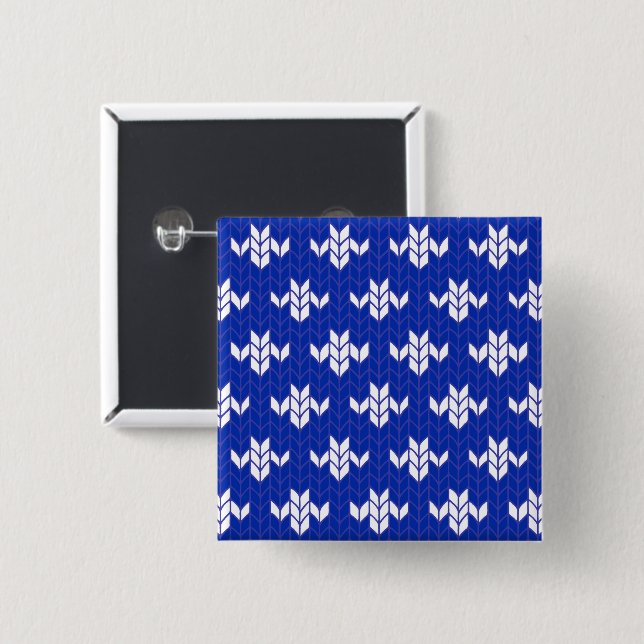 Schaltfläche SCANDIA BLUE STRICK Square Button (Vorne & Hinten)